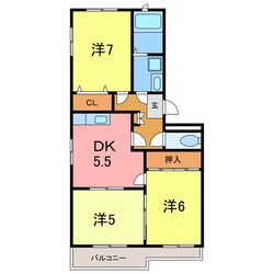 タウン梨花の物件間取画像